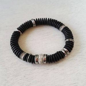NWOT Chico's Black Flat Bead Bracelet